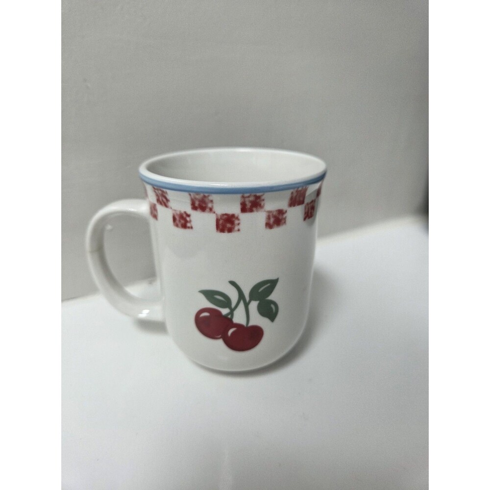 Mainstays Cherry Orchard Pattern Mug  Drinkware Cottagecore Plaid